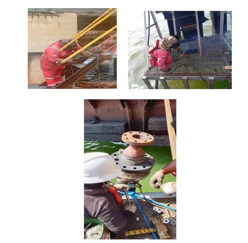 Reparación de peldaños, atracaderos, líneas de flujo y de GAS